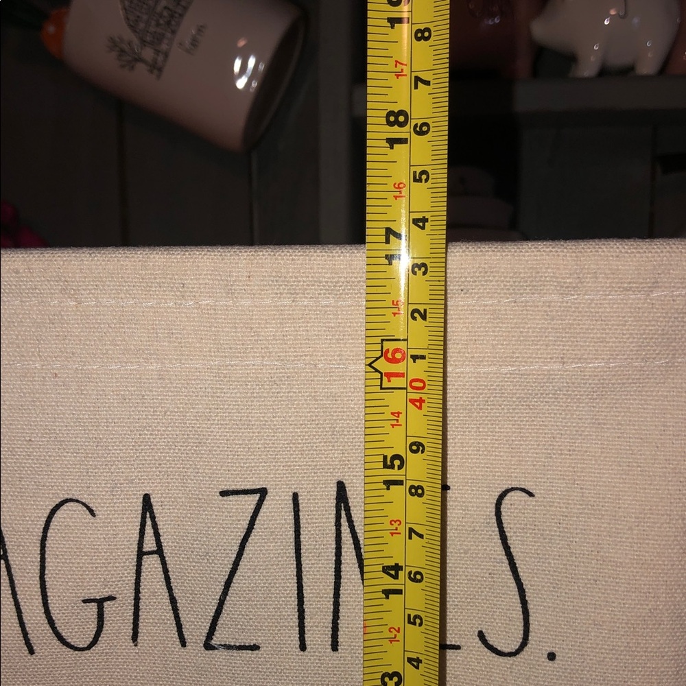 Rae Dunn MAGAZINES Cream Canvas Magazine Rack (Canvas/Wood/Metal) No Bundle! - Picture 7 of 10